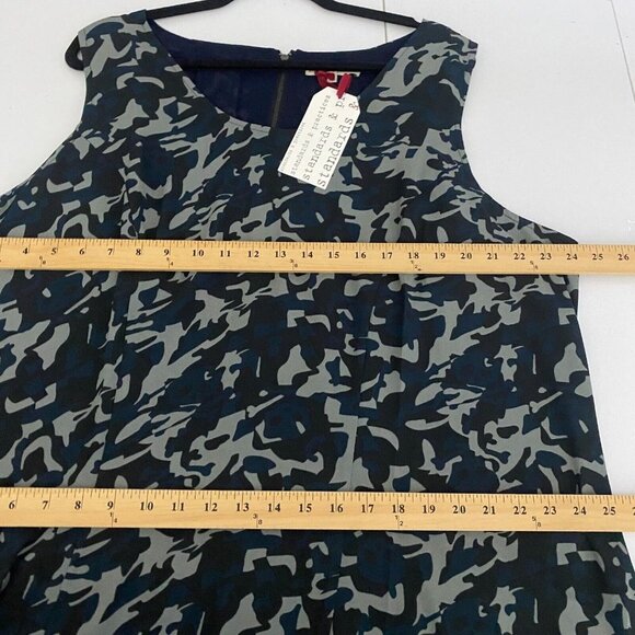 Standards and Practices Chiffon Camo High Low Dress Plus Size 2X Navy Blue - Picture 9 of 11